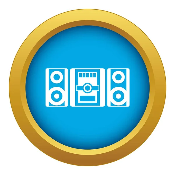 Icono del centro de música vector azul aislado — Vector de stock