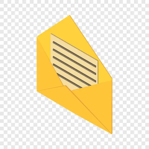 Open het pictogram bericht envelop, isometrische 3D-stijl — Stockvector