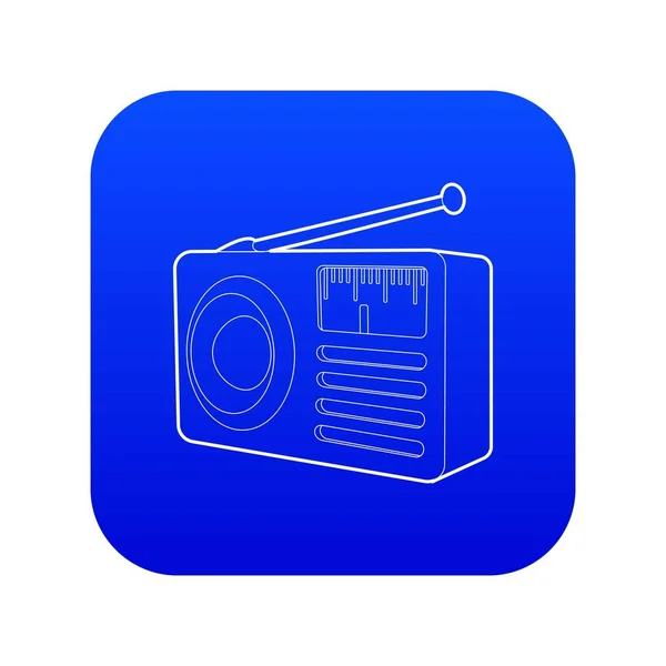 Retro receptor de radio icono azul vector — Vector de stock