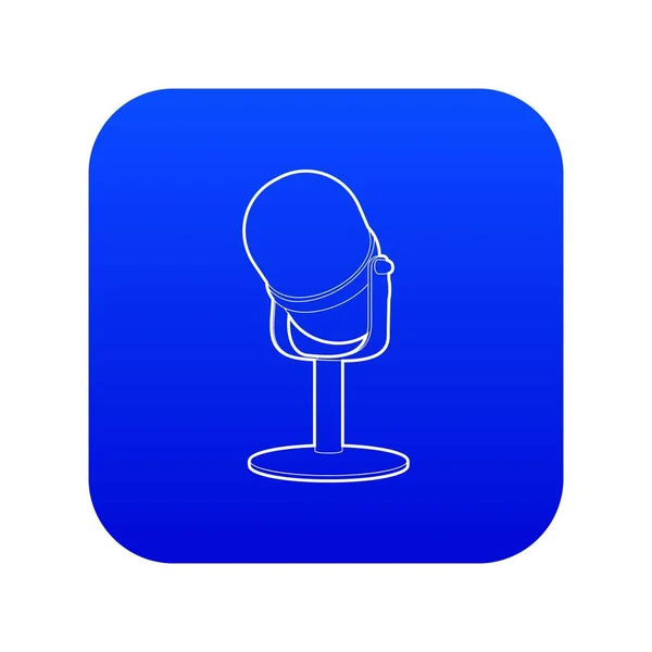 Retro icône de microphone vecteur bleu — Image vectorielle