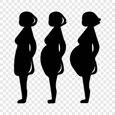 Gebelik sahne simgesi, basit siyah stil