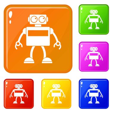 Android robot simgeleri vektör renk ayarlamak