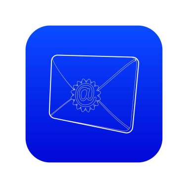 E-posta işareti simgesi mavi vektör ile Zarf