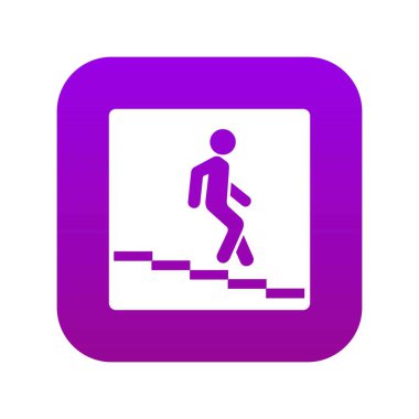 Altgeçit yol işareti simgesi dijital mor