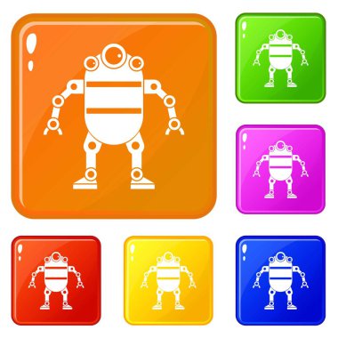 Robot simgeler vektör renk ayarla