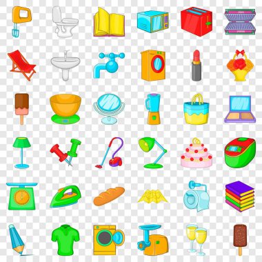 Tost makinesi simgeleri, çizgi film tarzı