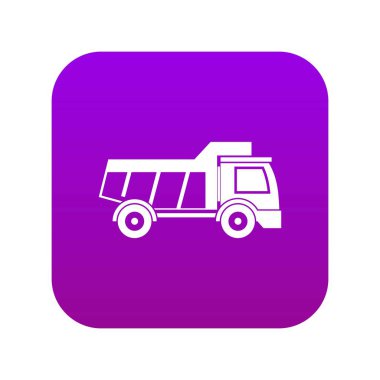 Oyuncak kamyon simgesi dijital mor