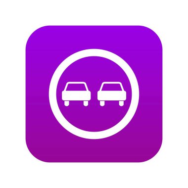 Sollama yol trafik işareti simgesi dijital mor