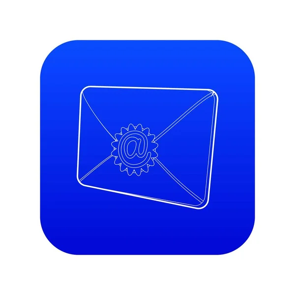 带电子邮件符号图标蓝色矢量的信封 — 图库矢量图片