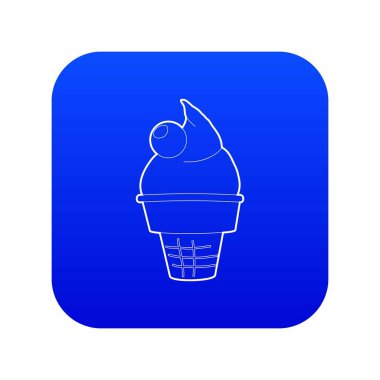 Dondurma mavi simge vektör