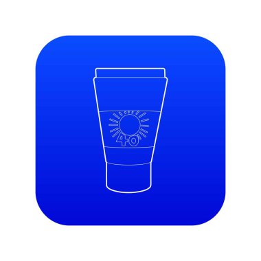 Güneşlenme kremi simgesi mavi vektör ile Tüp