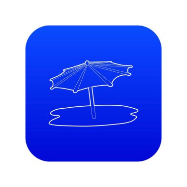 Plaj şemsiye sonu mavi vektör