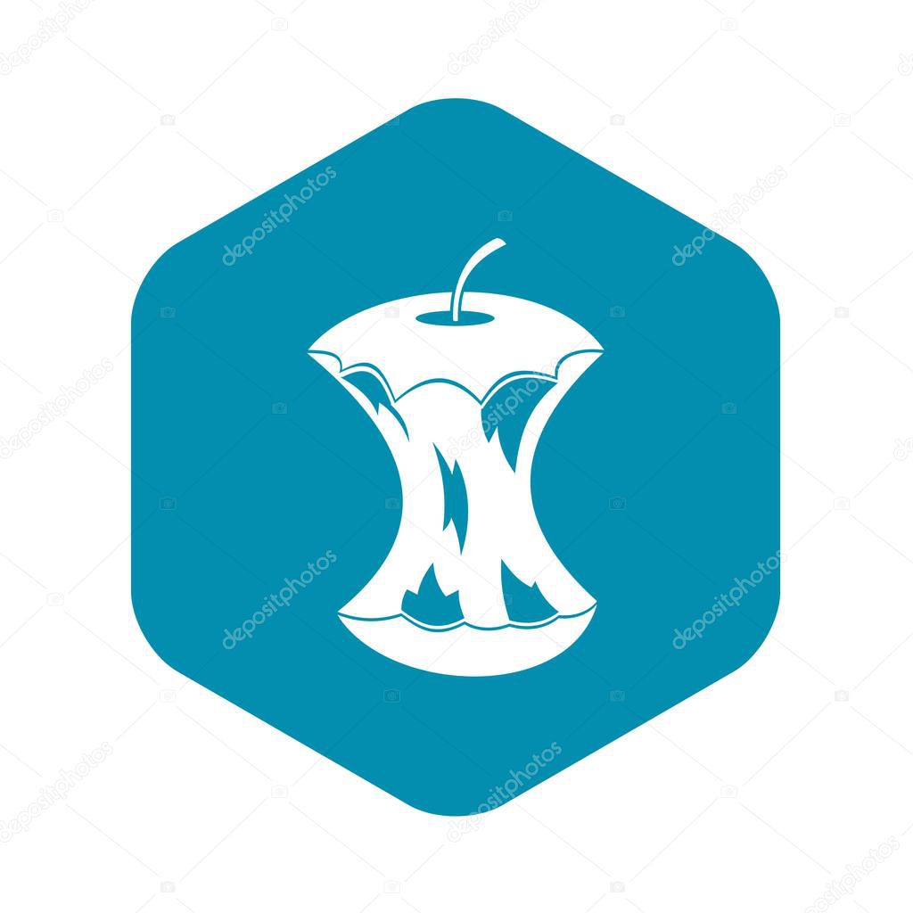 Apple core icon, simple style
