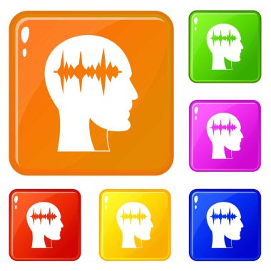 Ses dalgası simgeleri vektör rengini ayarlar