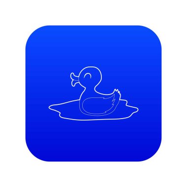 Ördek simgesi mavi vektör