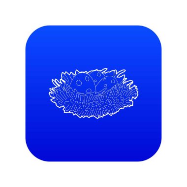 Yumurta simgesi mavi vektör ile kuş yuvası