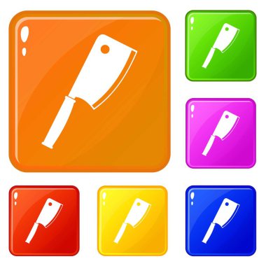 Et bıçağı simgeleri vektör rengini ayarlar