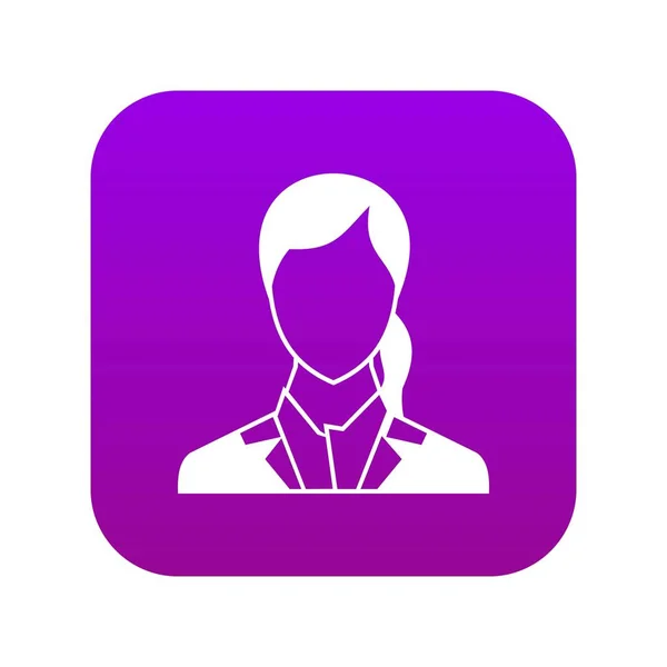 Mujer icono digital púrpura — Vector de stock