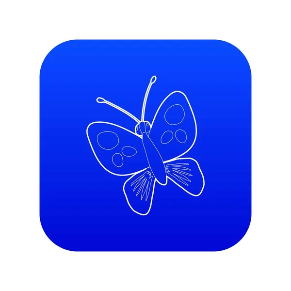 Mariposa icono azul vector — Archivo Imágenes Vectoriales