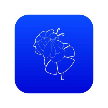 Mavi simge vektör çiçek arıya