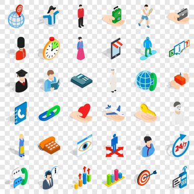 Sporcu Icons set, izometrik stili