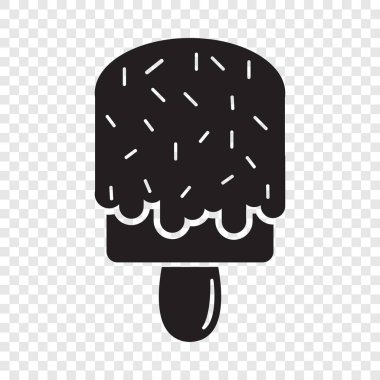 Sır dondurma simgesi, basit siyah stil