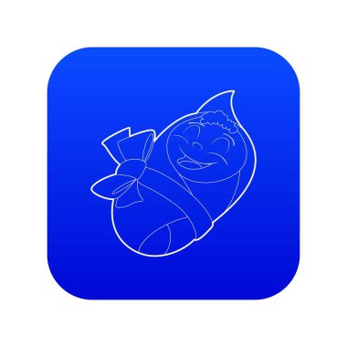 Yenidoğan bebek simgesi mavi vektör