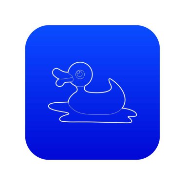 Ördek oyuncak simgesi mavi vektör