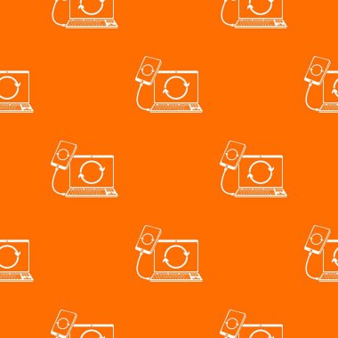 Bağlantı akıllı telefon desen vektör turuncu