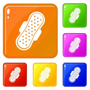 Sıhhi peçete simgeleri vektör renk seti