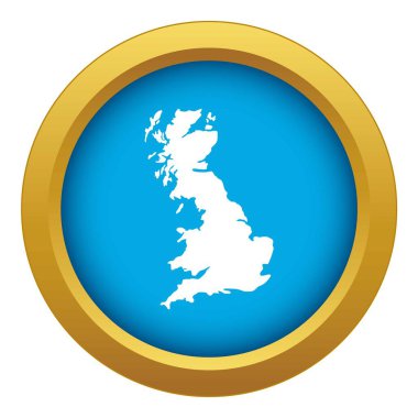 Büyük Britanya simgesi mavi vektör yalıtılmış haritası