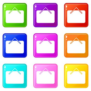 Kart siyah cuma simgeleri 9 renk koleksiyonu ayarlayın