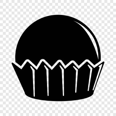 Cupcake simgesi, basit siyah stil