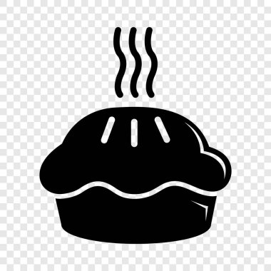 Sıcak kek simgesi, basit siyah stil