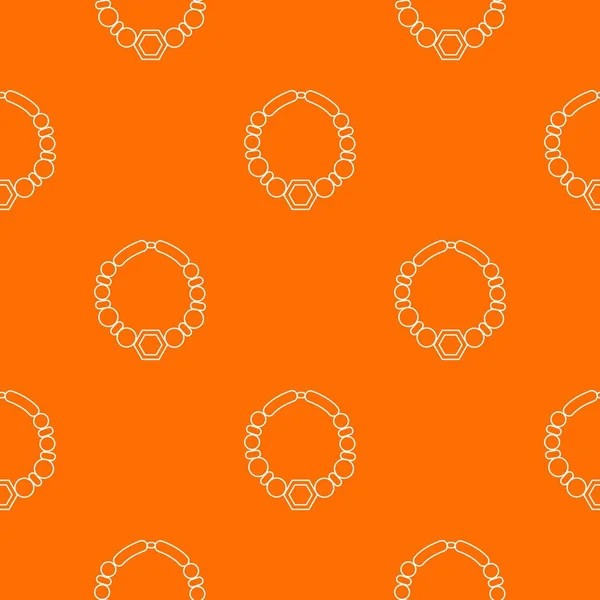 Pearl necklace pattern vector orange — Stock Vector