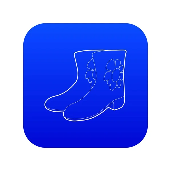 Bottes en caoutchouc icône vecteur bleu — Image vectorielle