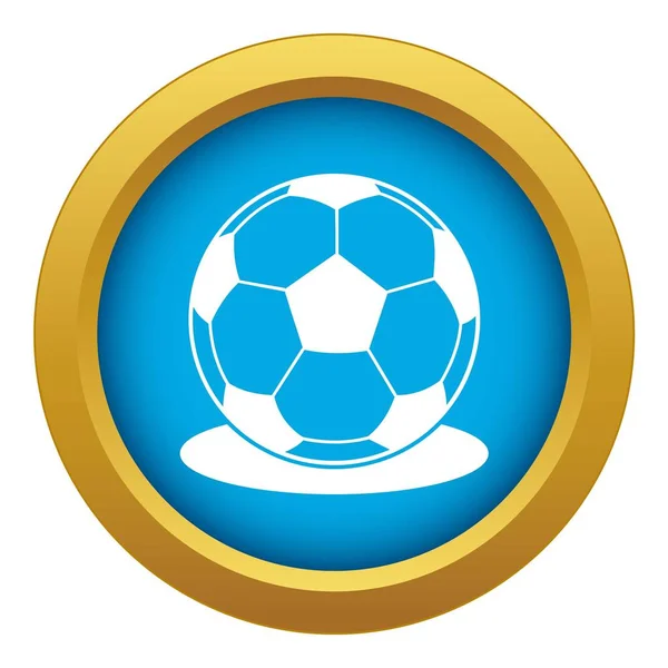 Icono de pelota de fútbol vector azul aislado — Vector de stock