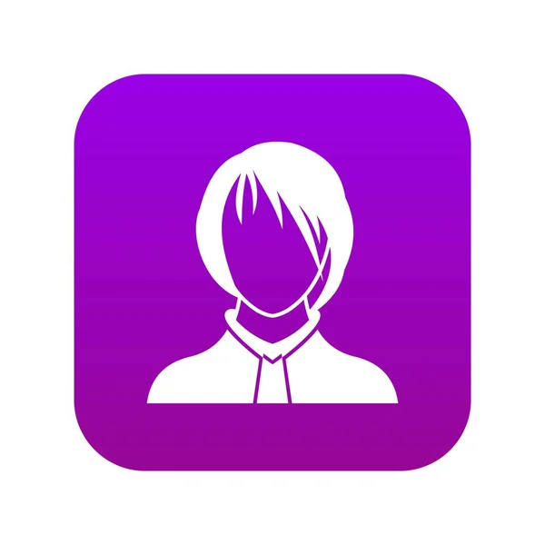 Mujer icono digital púrpura — Vector de stock