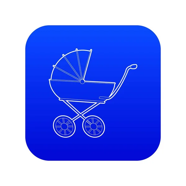 Kinderwagen Symbol blauer Vektor — Stockvektor