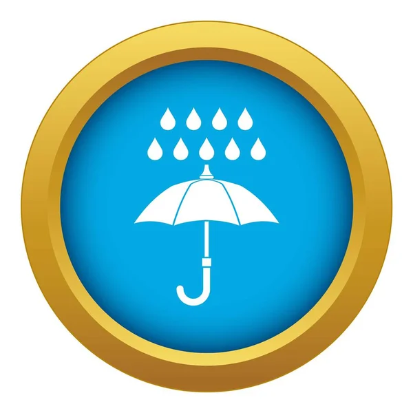 Parasol i deszcz ikona niebieski wektor na białym tle — Wektor stockowy
