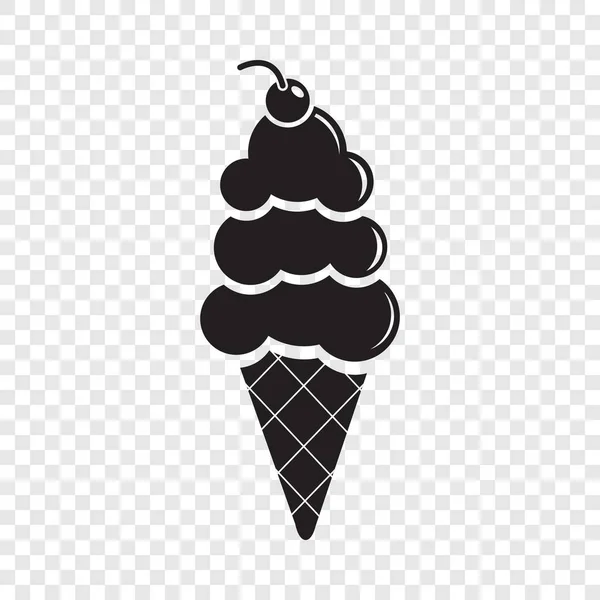 Vanilková zmrzlina ikona, jednoduché černé styl — Stockový vektor