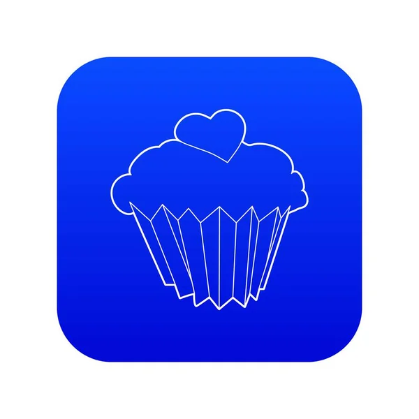 Cupcake Symbol blauer Vektor — Stockvektor