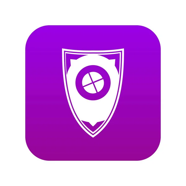 Ícone de escudo roxo digital — Vetor de Stock