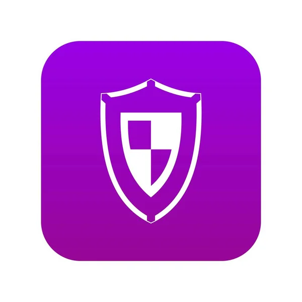 Shield icon digital purple — Stock Vector