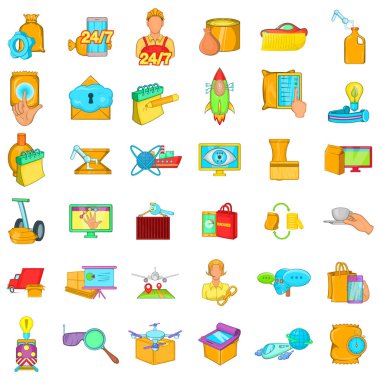 Modern posta simgeleri seti, karikatür tarzı