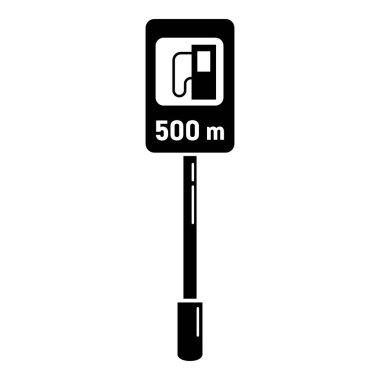 Benzin istasyonu yol işareti simgesi, basit stil