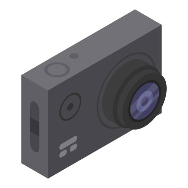 Su geçirmez kamera simgesi, izometrik biçim