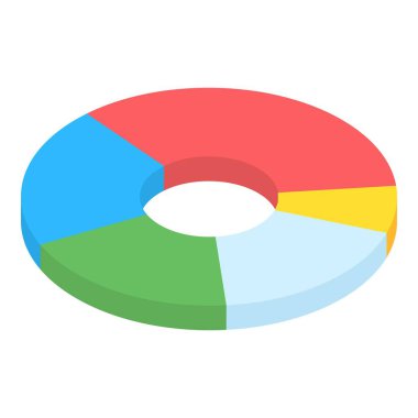 İş planı pasta grafiği simgesi, otometrik stil