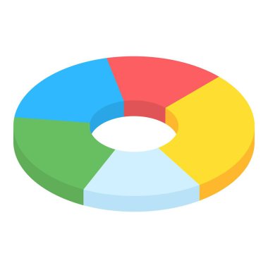 Yönetim pasta grafik simgesi, isometrik stil