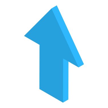 Mavi yukarı ok simgesi, izometrik stil